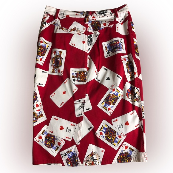 Moschino Vintage Playing Card Midi Skirt - Picture 2 of 6